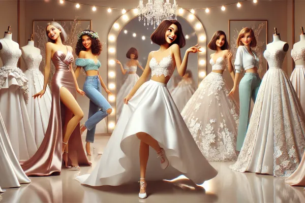 sposa alla ricerca dell'abito da sposa, trend 2025